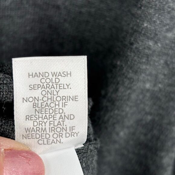 J. Jill Silk Cotton Turtleneck Sweater Gray Long Sleeve Lightweight Knit Top MP - Picture 7 of 7